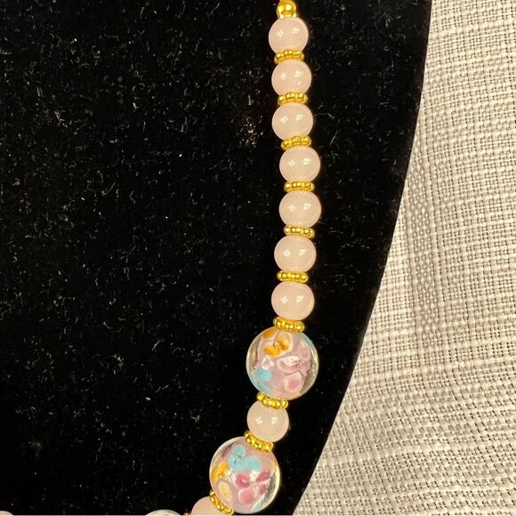 New Multi Colored Necklace and Earrings Set Skyline Collection Pink Blue - Picture 5 of 9